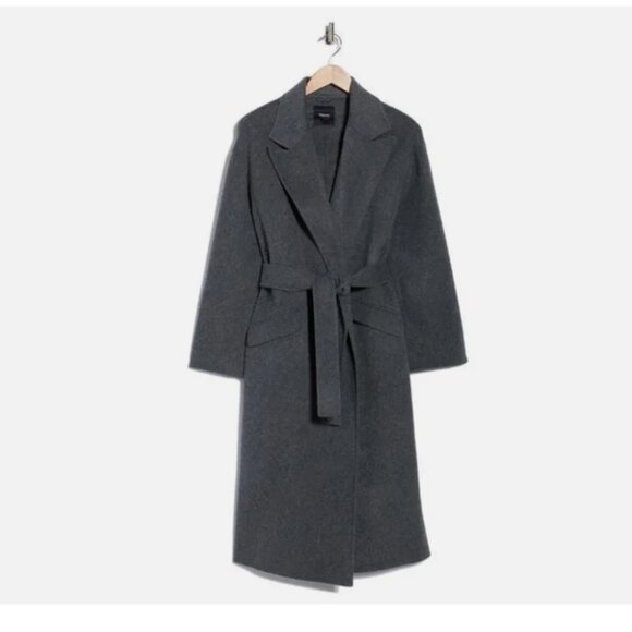 Theory Wool & Cashmere-Blend Robe Coat - Picture 3 of 9